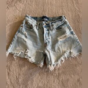 Aeropostale Light Blue 90s High Rise Cut Off Jean Shorts 00